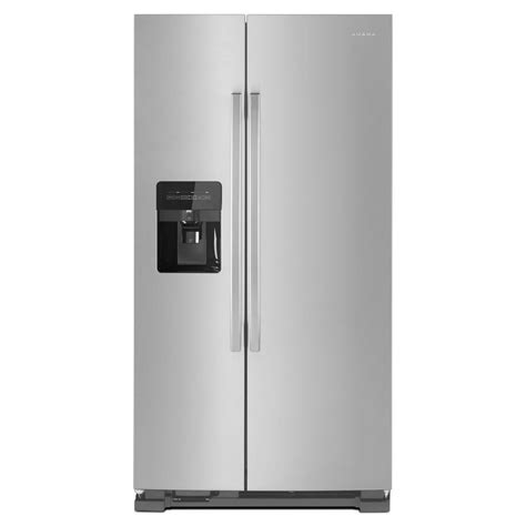 amana  cu ft side  side refrigerator  dual pad external ice