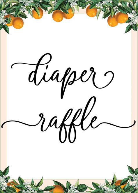 diaper raffle sign  baby shower pink floral  cutie baby