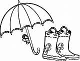 April Coloring Umbrella Pages Boots Print Showers Getdrawings Wecoloringpage sketch template