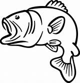 Fish Bass Clipart Silhouette Library Jumping Colouring Outside Water sketch template