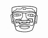 Aztec Mask Ancestral Coloring Aztecs Pages Coloringcrew Xochitl Flower Days Dibujo sketch template