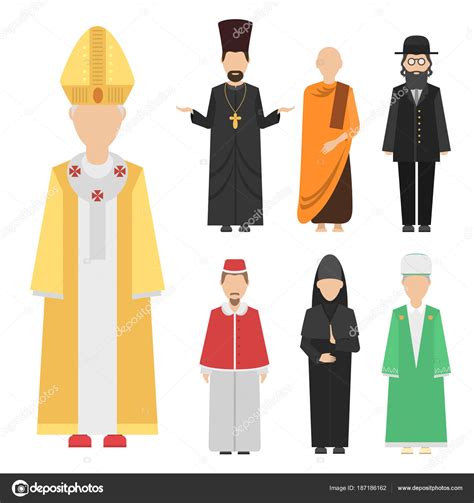 religion menschen charaktere vektorgruppe verschiedener nationalitaeten