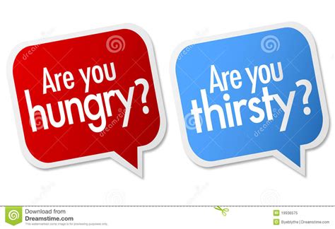 Are You Hungry And Thirsty Stock Vector Illustration Of