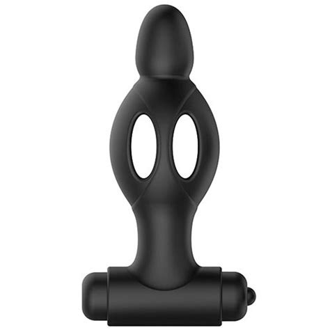 Mr Play Vibrating Collapsible Silicone Anal Plug Black
