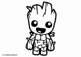 Groot Coloring Baby Pages Printable Marvel Avengers Kids Color Print Win sketch template