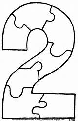 Puzzle Numbers Two Number Coloring Pieces Make Crayon Description sketch template