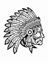 American Coloring Pages Indian Native People Cool Chief Choose Board Tattoo sketch template
