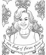 Coloring Michelle Obama Graceful Lady Printable Pages Kids sketch template