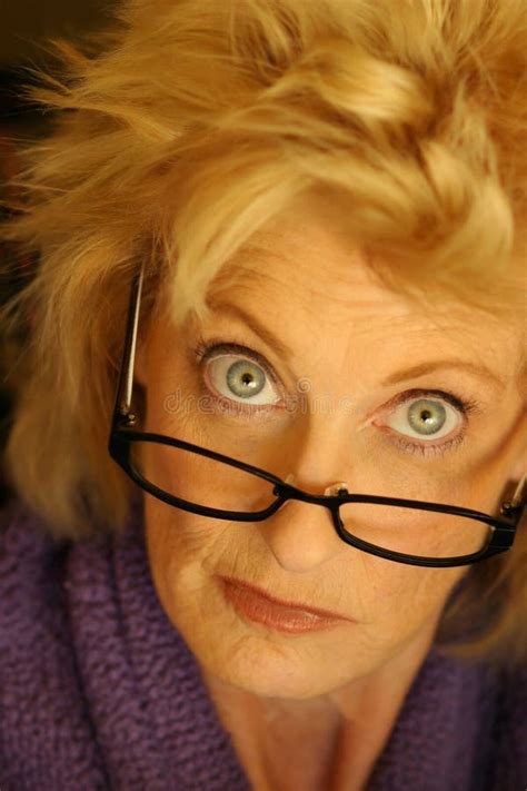 Older Woman In Glasses Stock Image Image Of Comic Grandmother 6826903