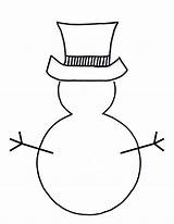 Snowman Outline Template Clipart Kids Christmas Simple Printable Craft Snow Drawing Blank Clip Man Preschool Cliparts Crafts Winter Coloring Print sketch template