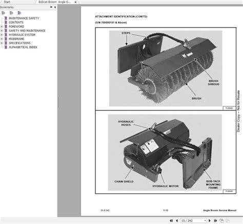 bobcat angle broom   service manual