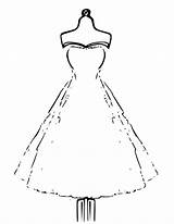 Vetement Mannequin Coloriages Kleid Gratuitement Clker Robes 57kb 4vector Mariage sketch template
