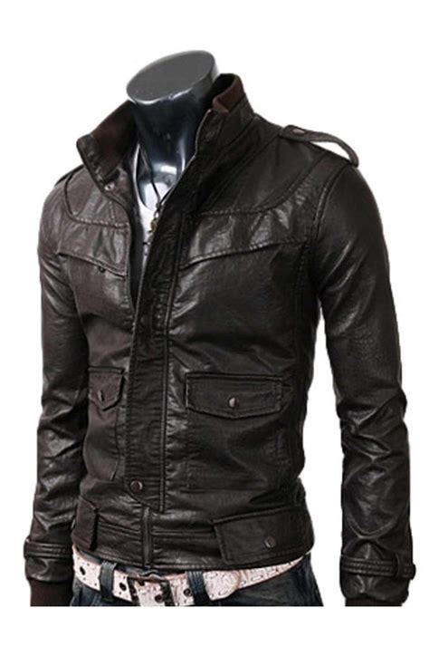 Black Jacket For Men Slim Fitted Leather Jacket