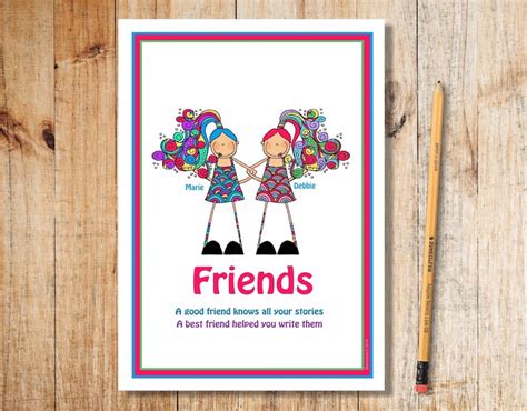 friends card  friends cards illustration beautiful etsy uk