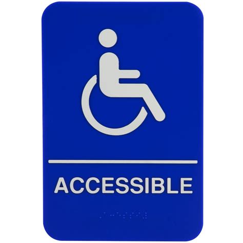handicap accessible sign  braille blue  white