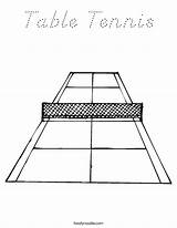 Tennis Table Coloring Court Built California Usa Print Twistynoodle sketch template