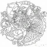 Norse Vikings Nordic Odin Nordische Mythology Wikinger Tattoos Erwachsene Mythologie Malvorlage Mehr Punzieren Malvorlagen Malbuch sketch template