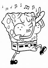 Coloring Pages Music Library Clipart Printable Spongebob sketch template
