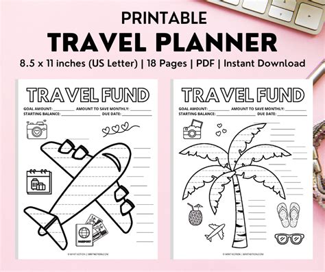 travel planner printables   travel planner printable travel