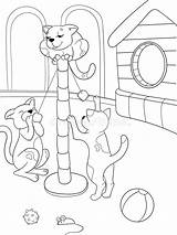 Bambini Sulla Colorare Fumetto Cuccioli Gatto sketch template