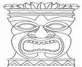 Coloring Pages Mask Tiki Hawaiian Totem sketch template