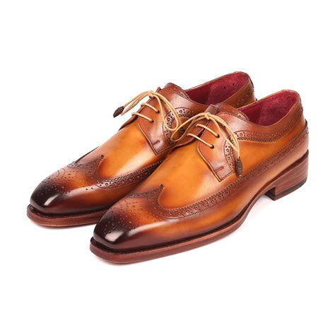 goodyear welted wingtip derby shoes camel euro  paul parkman