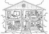 Coloring House Interior Pages Edupics Printable Kids Rooms Book sketch template