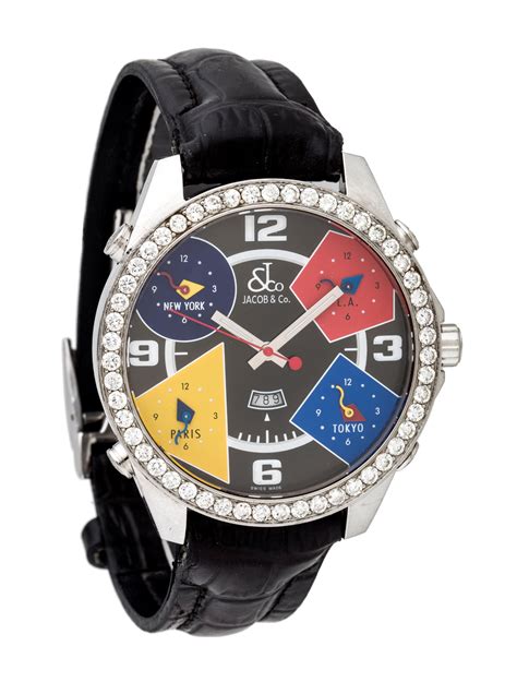 mens stainless steel mm jacob    diamond set bezel watches luxury