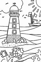 Coloring Pages Lighthouse Beach Printable Print Kids Light Twin Towers Color Shore Colouring Jesus Coloringtop Summer Book Faro House Online sketch template
