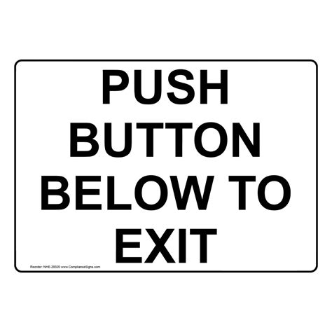 push button   exit sign nhe