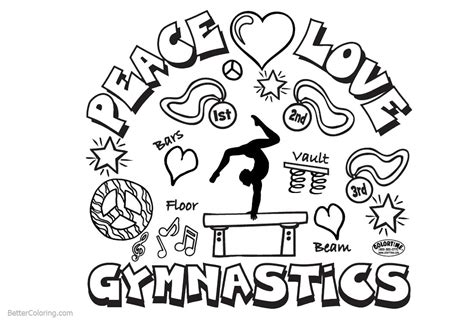 gymnastics coloring pages patterns  printable coloring pages