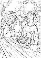 Coloring Pages Disney Brave Merida Princess Movie Pixar Elinor Sheets Queen Movies Along Characters sketch template