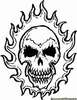 Coloring Skull Pages Flames Flaming Skulls Fire Tattoo Ghost Rider Drawing Colouring Printable Getcolorings Color Google Getdrawings Drawings Print Comments sketch template