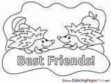 Coloring Hedgehogs Friends Kids Sheet Title sketch template