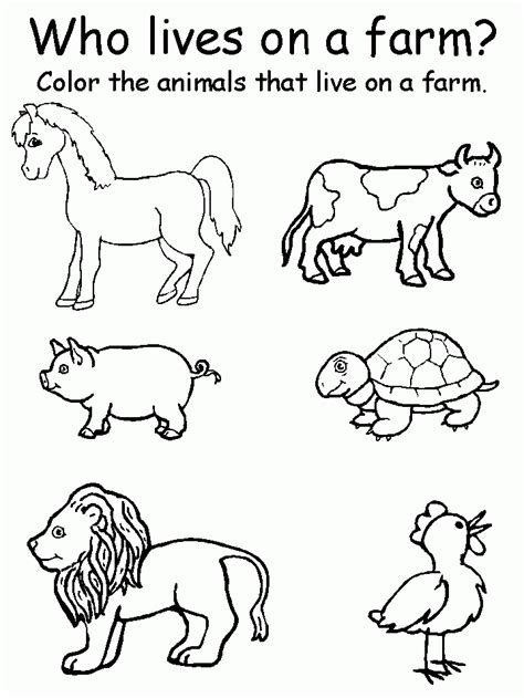 farm animals worksheet  coloring clip art library