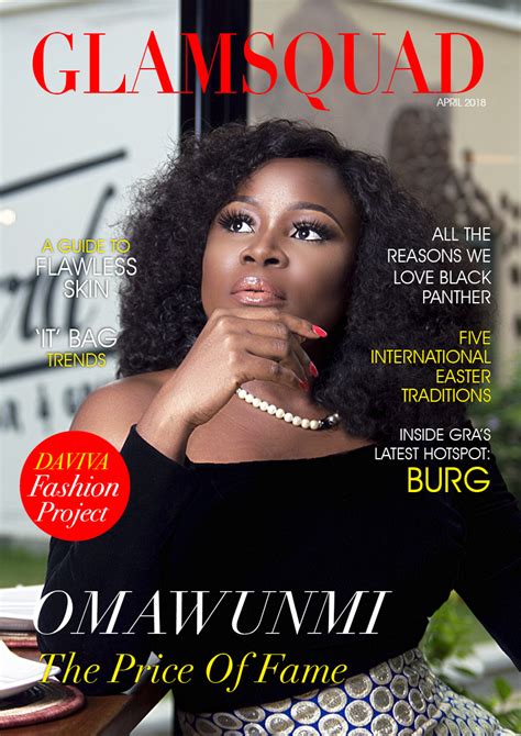 omawumi covers glamsquad magazine april 2018 edition as