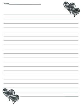 valentines day heart paper lined paper writing paper printable