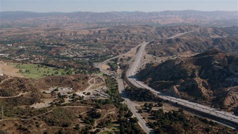 1080 Stock Footage Aerial Video Of Following Highway 14 In Newhall