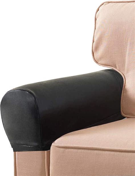 amazoncom lertree  pair pu leather sofa armrest covers armchair arm covers stretchy furniture