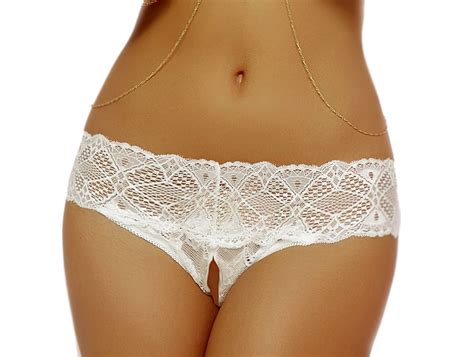 Lacy Line Sexy Crochet Lace Open Crotch Thong