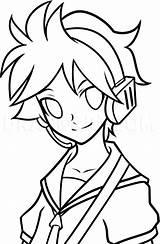 Len Kagamine Draw Drawing Step Dragoart Coloring sketch template