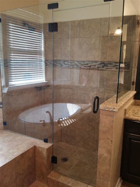 This Angled Shower Enclosure Was Created With 2 Half Wall Panels