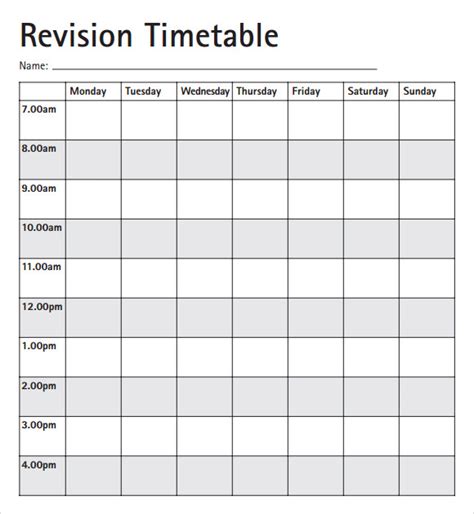 timetable template    documents   excel