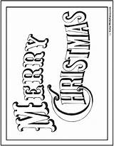 Christmas Merry Coloring Pages Banner Color Print Printable Font Kids Time Old Holidays Banners Poster Colorwithfuzzy sketch template