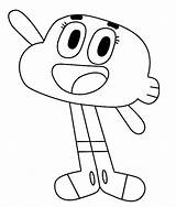 Gumball Coloring Amazing Pages Drawing Draw Darwin Cartoon Network Drawings Printable Line Color Small Getcolorings Getdrawings Disney Channel Kolay çizimler sketch template