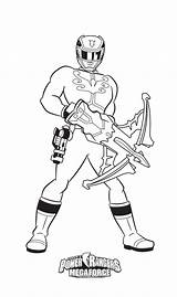 Rangers Power Ranger Coloring Pages Megaforce Red Kids Coloring4free Children Simple Gold sketch template