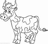Holstein Horns Cow Coloring sketch template
