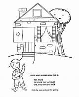 Nursery Rhymes House Built Jack Coloring Pages Quiz Bluebonkers Rhyme Fun Goose Mother sketch template