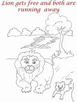Lion Rat Running Coloring Kids Story Pages Pdf Open Print  sketch template