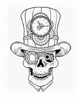 Steampunk Coloring Drawing Tattoo Pages Skull Book Adult Ru Gothic Choose Board Color sketch template